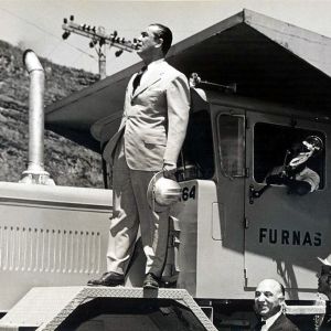 Juscelino Kubitschek visita as obras da Usina de Furnas - Outubro 1959 - 